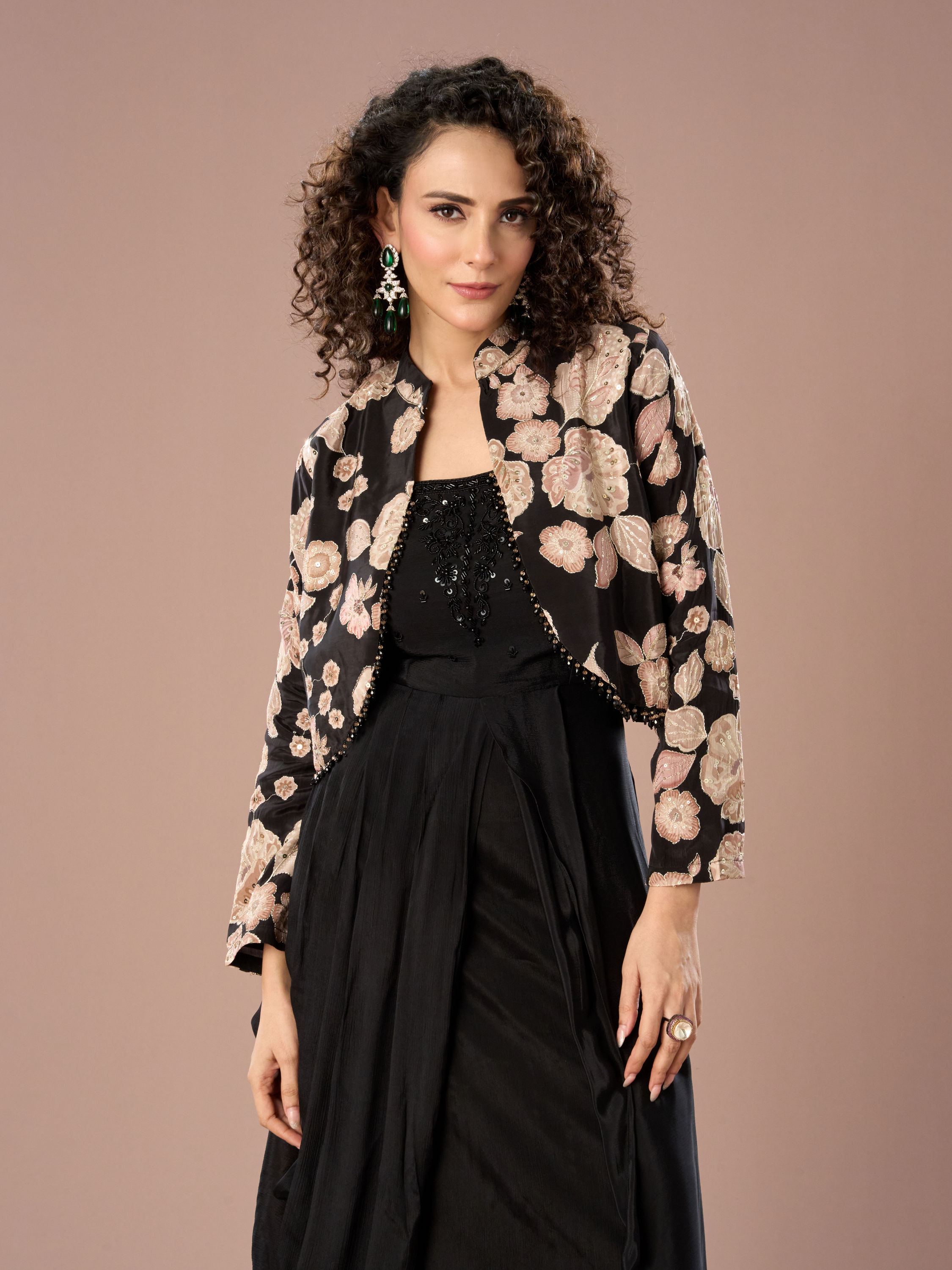 Mohey Women Black Elegance Chinon Indo Western