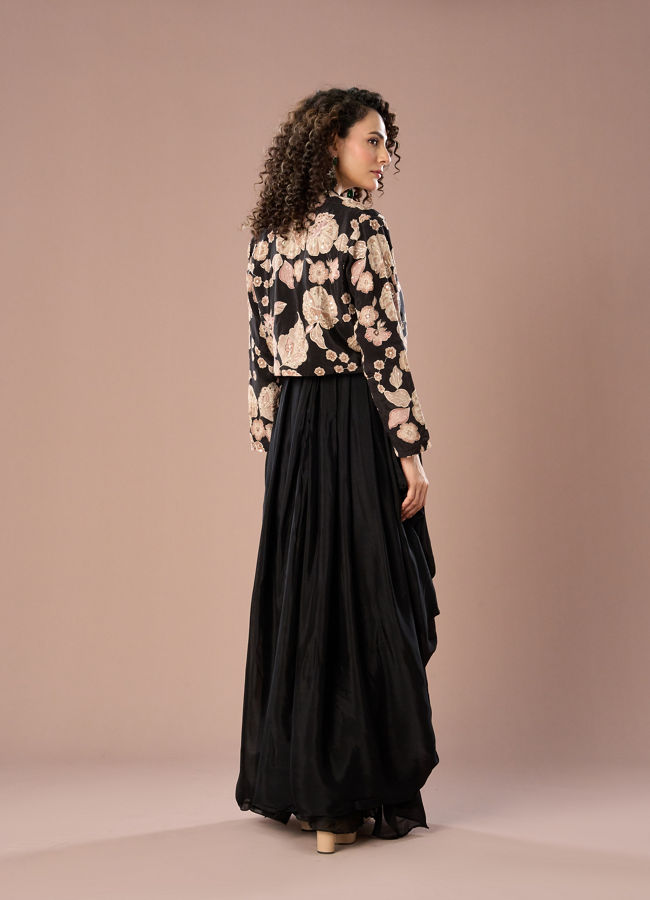 Mohey Women Black Elegance Chinon Indo Western