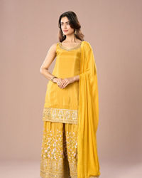 Mohey Women Mustard Yellow Palazzo Suit