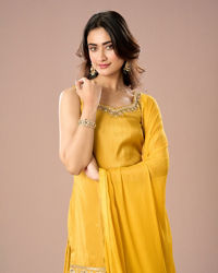 Mohey Women Mustard Yellow Palazzo Suit