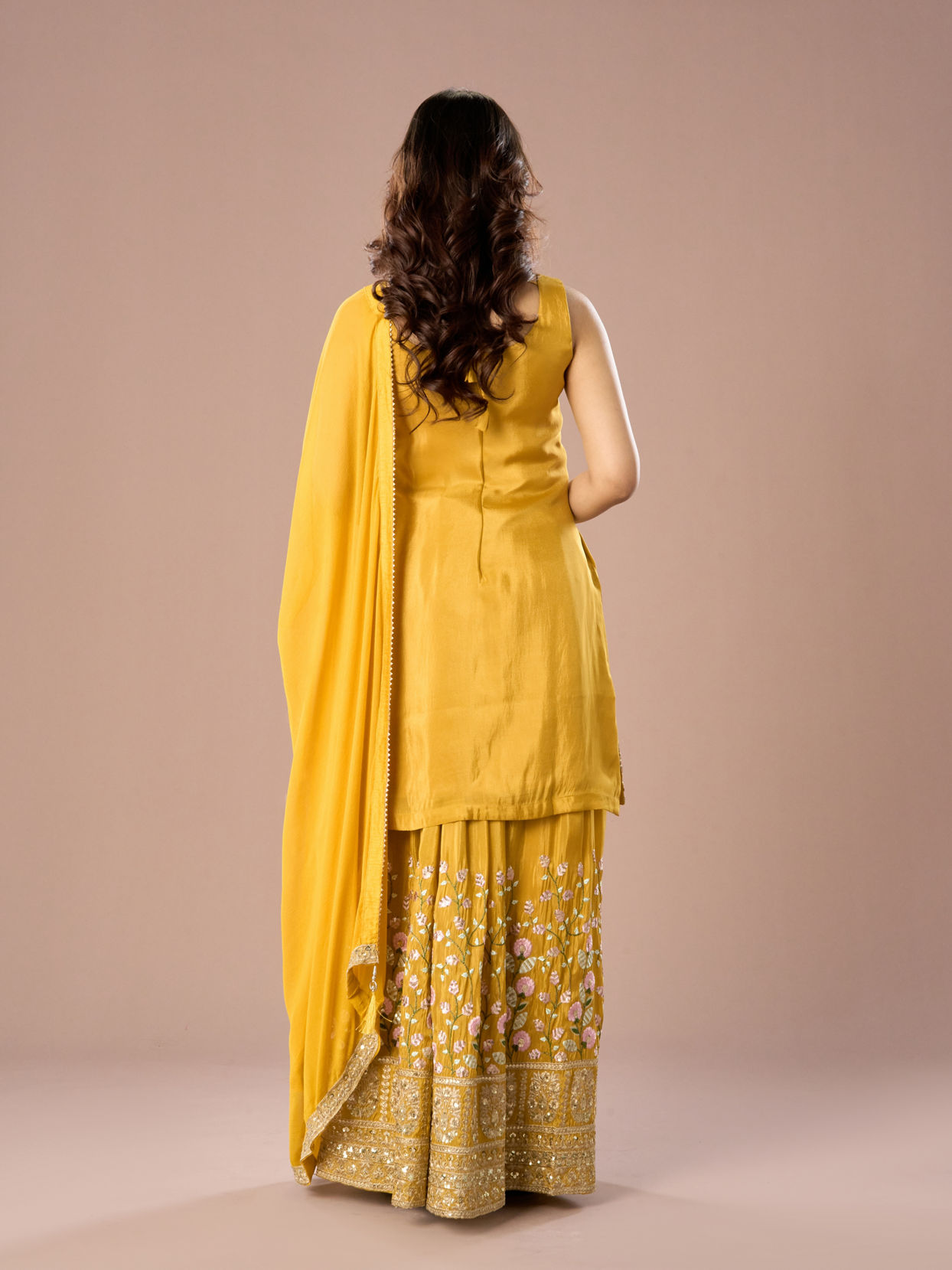 Mohey Women Mustard Yellow Palazzo Suit