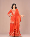 Vibrant Orange Sharara Suit Set
