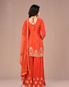 Mohey Women Vibrant Orange Sharara Suit Set