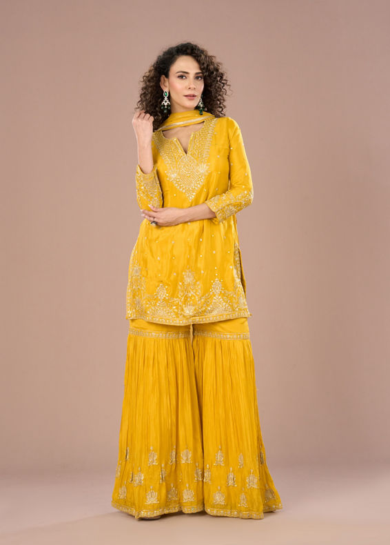 Mohey Women Sunshine Hues Sharara Suits