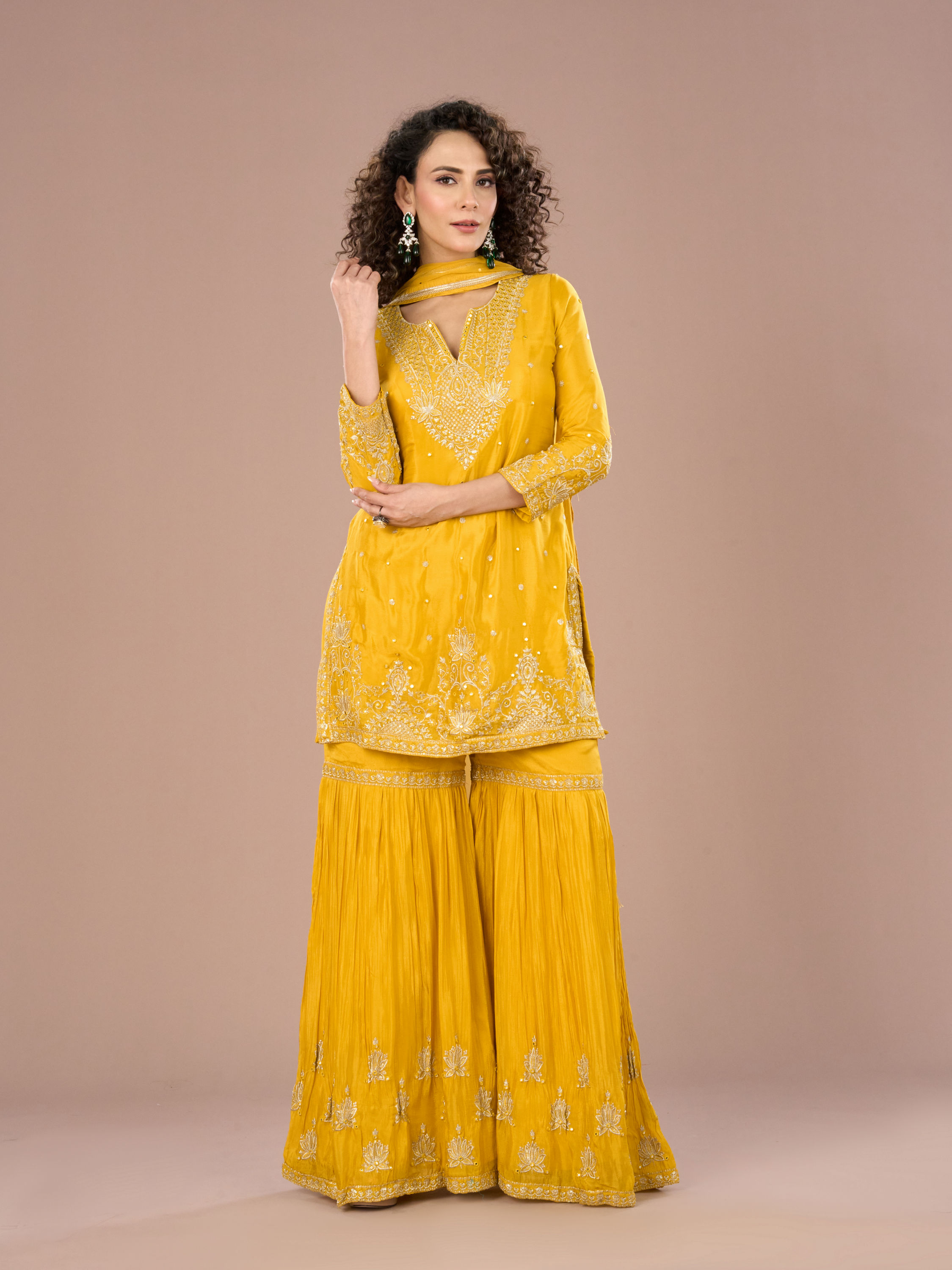 Mohey Women Sunshine Hues Sharara Suits