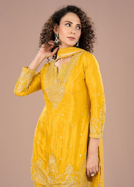 Mohey Women Sunshine Hues Sharara Suits