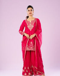 Mohey Women Elegant Rani Pink Sharara Suit