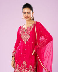 Mohey Women Elegant Rani Pink Sharara Suit