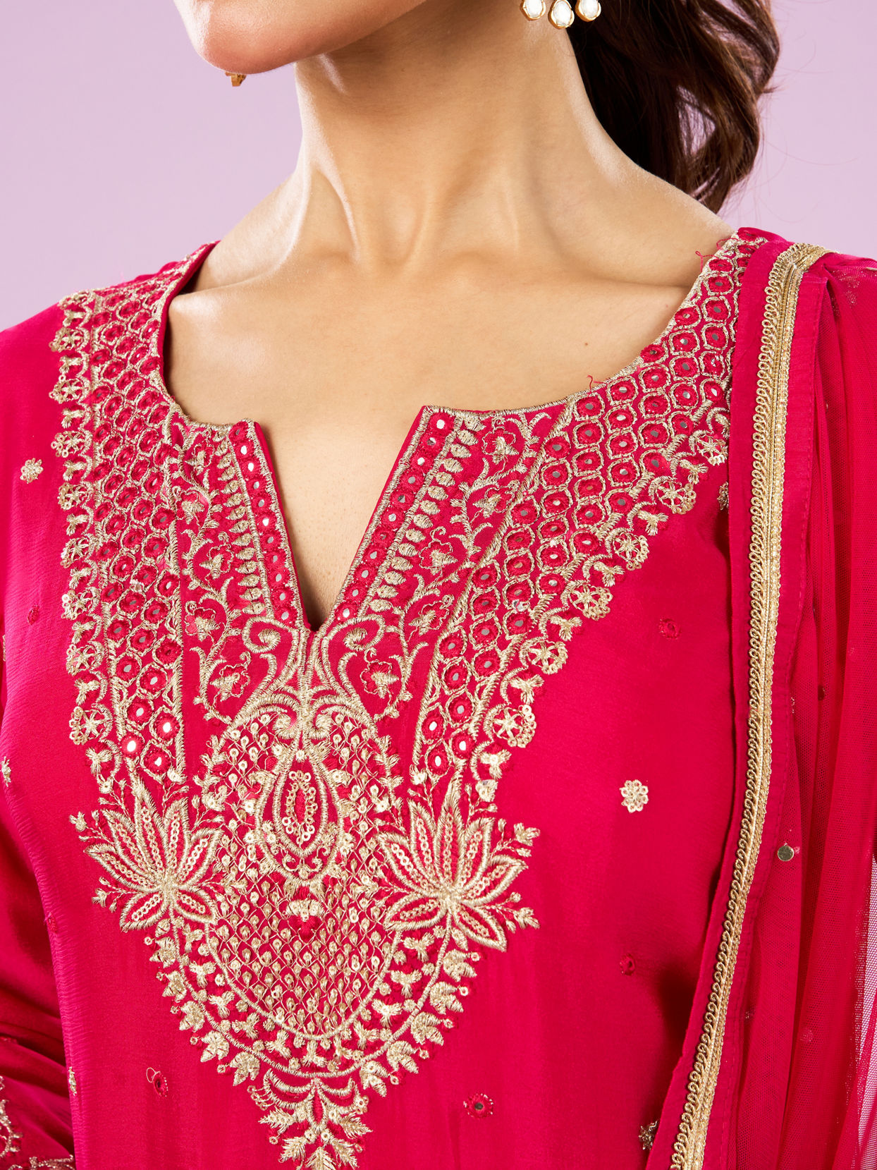 Mohey Women Elegant Rani Pink Sharara Suit
