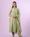 Mohey Women Pista Green Elegance Straight Suit