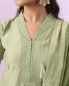 Mohey Women Pista Green Elegance Straight Suit