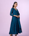 Mohey Women Elegant Blue Art Silk Anarkali Suit