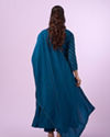 Mohey Women Elegant Blue Art Silk Anarkali Suit
