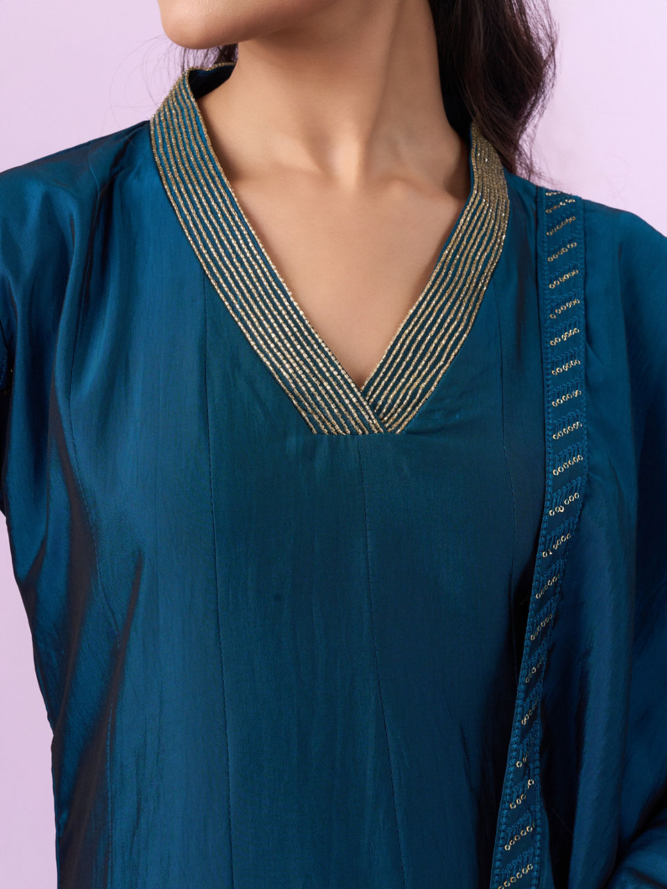 Mohey Women Elegant Blue Art Silk Anarkali Suit