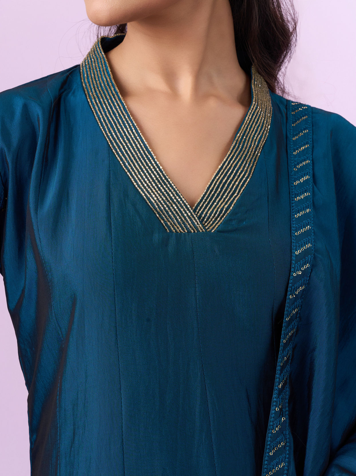 Mohey Women Elegant Blue Art Silk Anarkali Suit