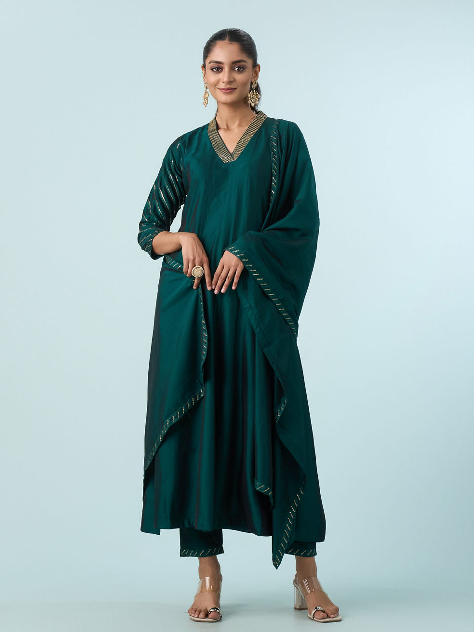 Mohey Women Emerald Glory Anarkali Suit