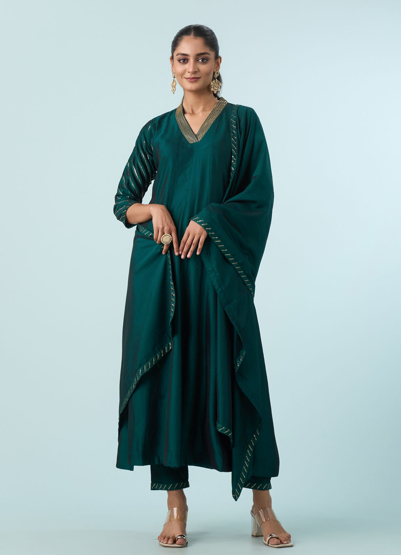 Mohey Women Emerald Glory Anarkali Suit