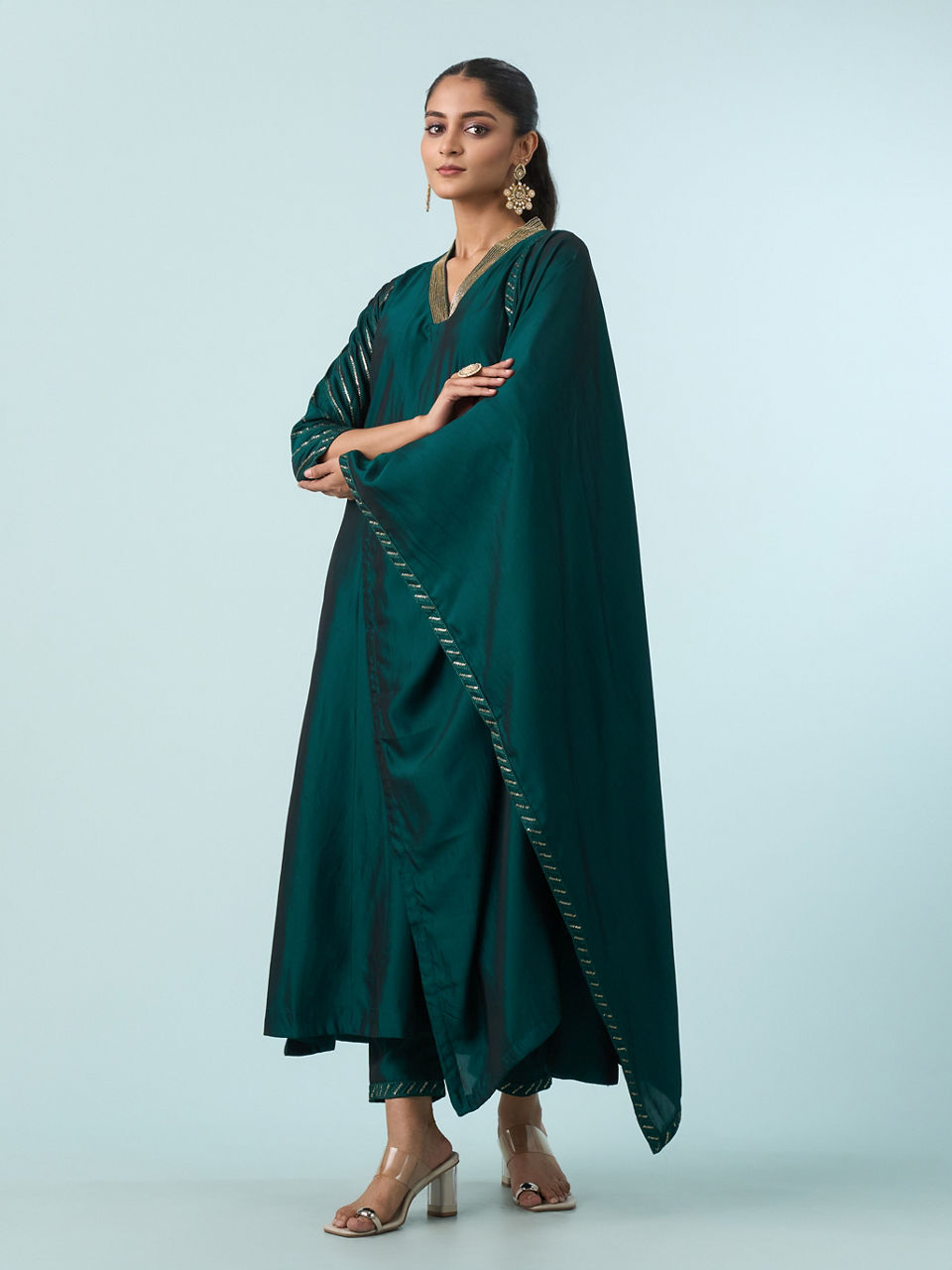 Mohey Women Emerald Glory Anarkali Suit