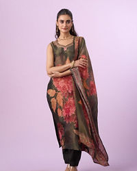 Mohey Women Emerald Splendour Straight Suit