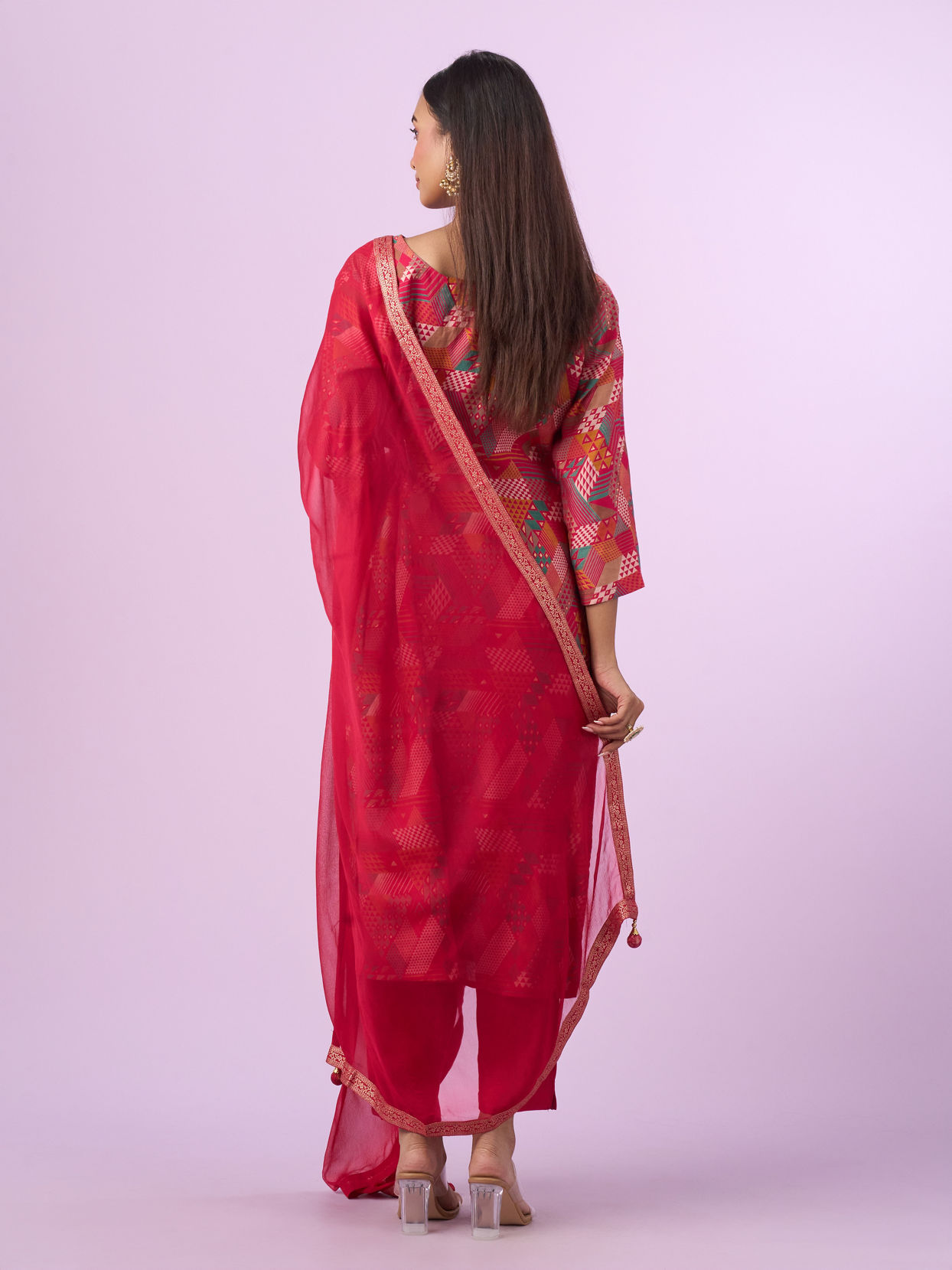 Mohey Women Ravishing Pink Stitched Suit