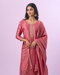 Mohey Women Dusty Pink Elegance Straight Suits