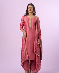 Mohey Women Dusty Pink Elegance Straight Suits