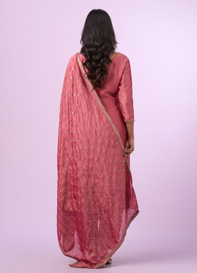 Mohey Women Dusty Pink Elegance Straight Suits