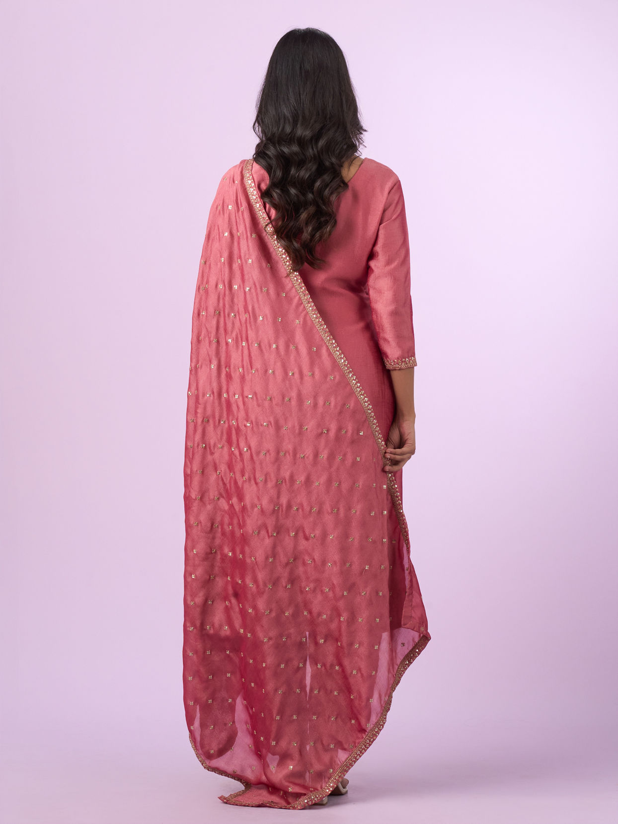 Mohey Women Dusty Pink Elegance Straight Suits