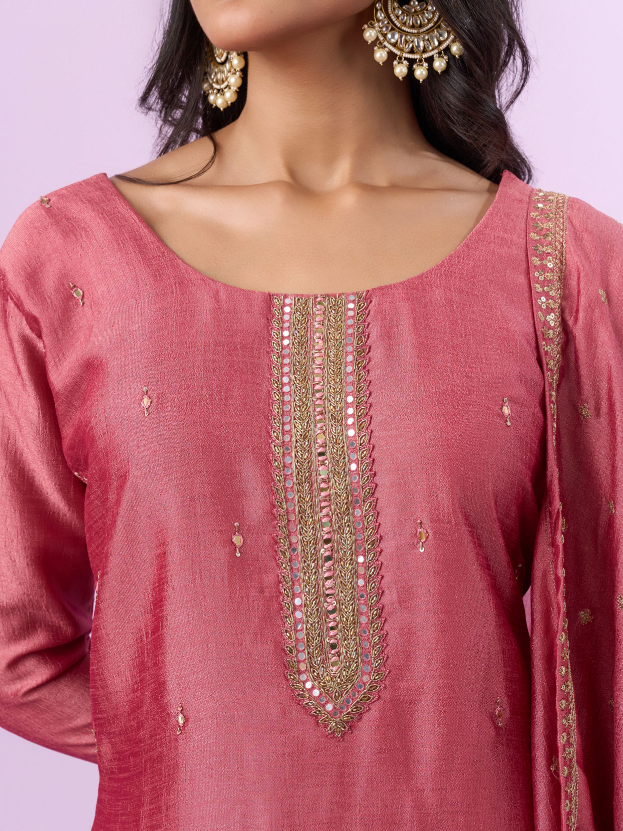 Mohey Women Dusty Pink Elegance Straight Suits