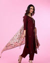 Mohey Women Maroon Elegance Straight Suit