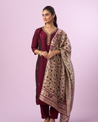 Mohey Women Wine Elegance Straight Suit