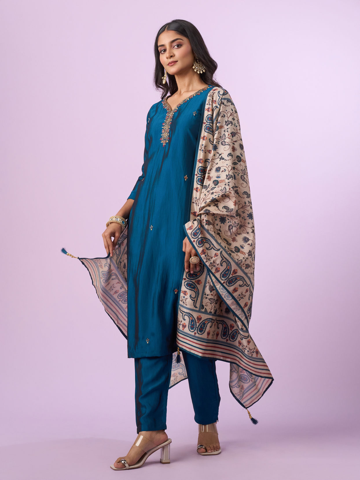 Mohey Women Enchanting Blue Straight Suit