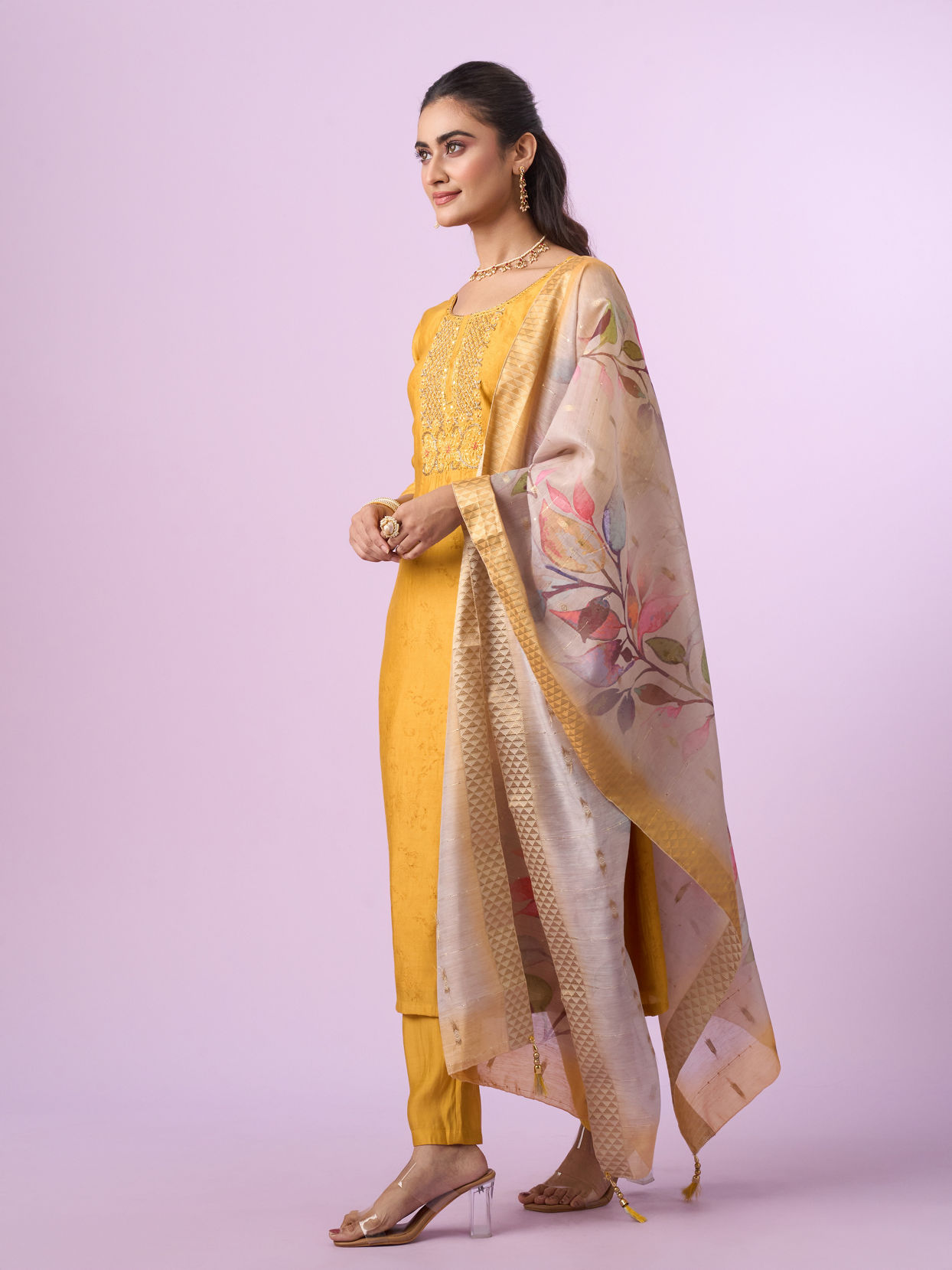Mohey Women Resplendent Yellow Straight Suit