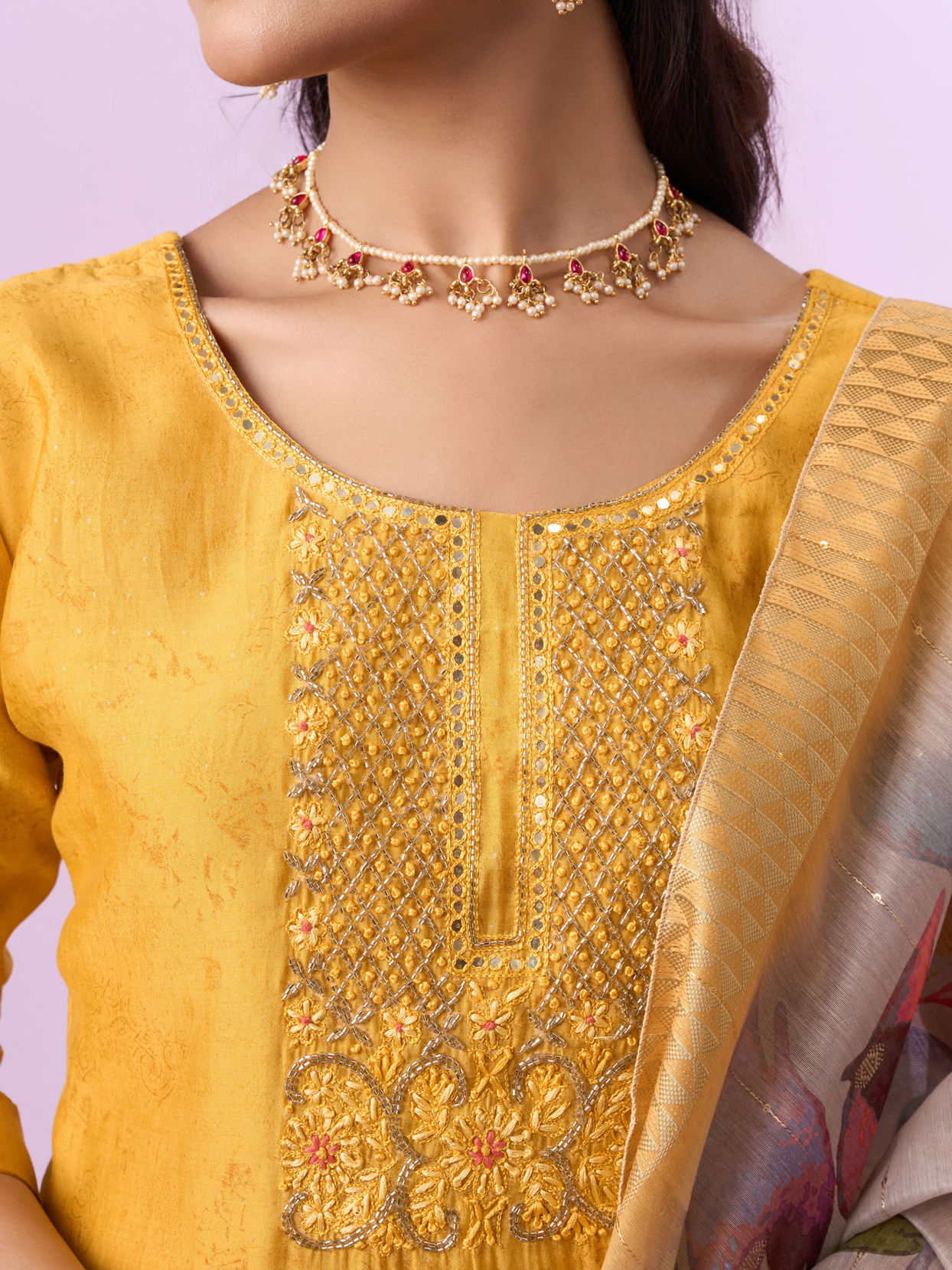 Mohey Women Resplendent Yellow Straight Suit