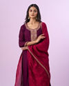 Mohey Women Wine Anarkali Set