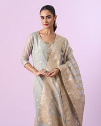 Mohey Women Elegant Grey Straight Suit