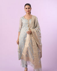 Mohey Women Elegant Grey Straight Suit