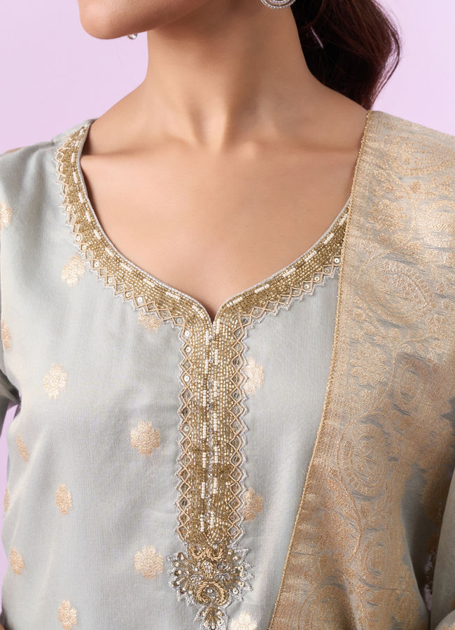 Mohey Women Elegant Grey Straight Suit