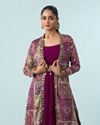 Mohey Women Enthralling Wine Georgette Indo Western