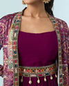 Mohey Women Enthralling Wine Georgette Indo Western