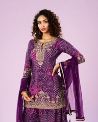 Mohey Women Purple Elegance Palazzo Suit