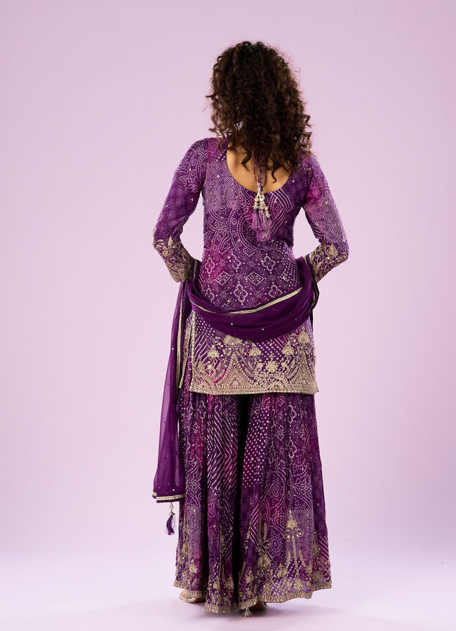 Mohey Women Purple Elegance Palazzo Suit