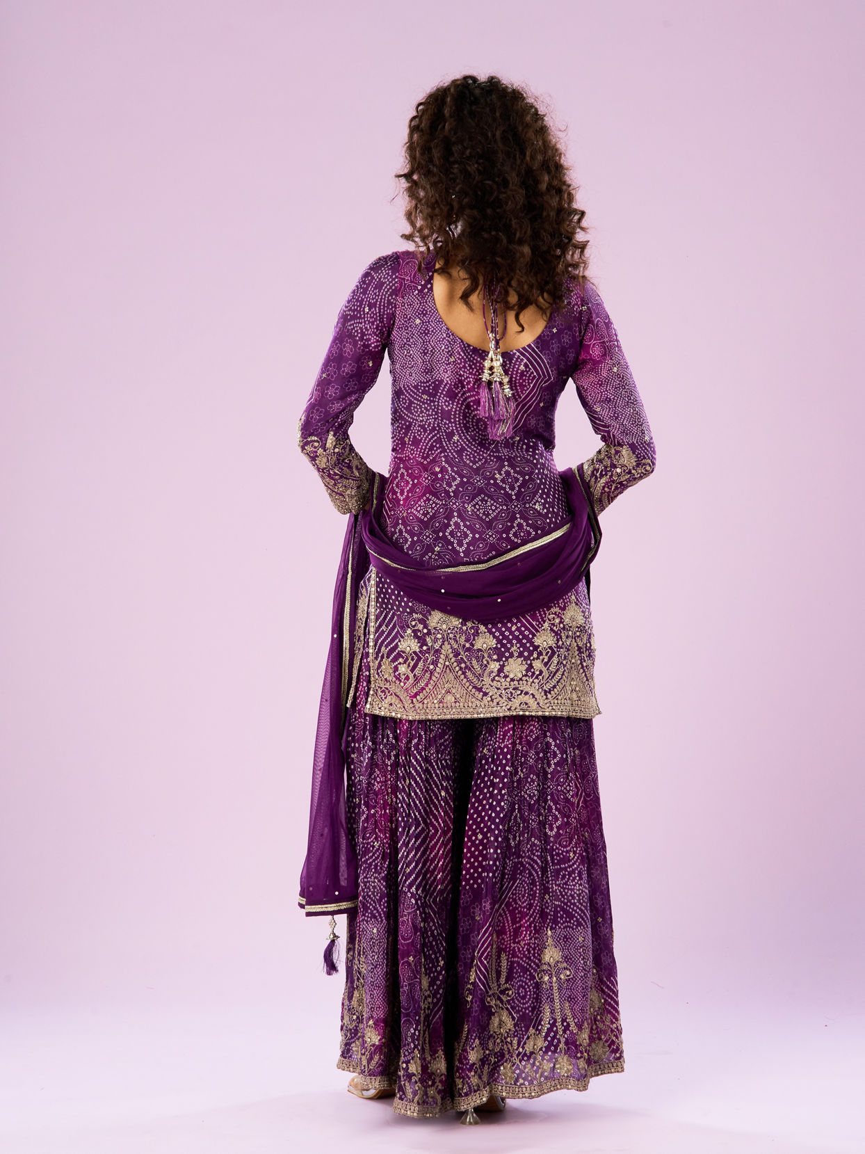 Mohey Women Purple Elegance Palazzo Suit