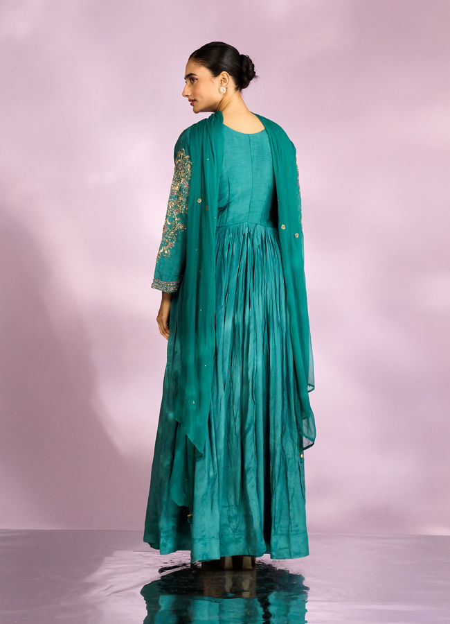 Mohey Women Emerald Elegance Anarkali Suit