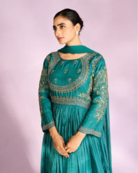Mohey Women Emerald Elegance Anarkali Suit