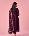 Mohey Women Wine Art Silk Anarkali Suit with Embroidery