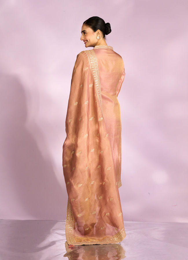 Mohey Women Enchanting Peach Straight Suit Set