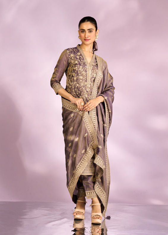 Mohey Women Purple Regalia Straight Suit