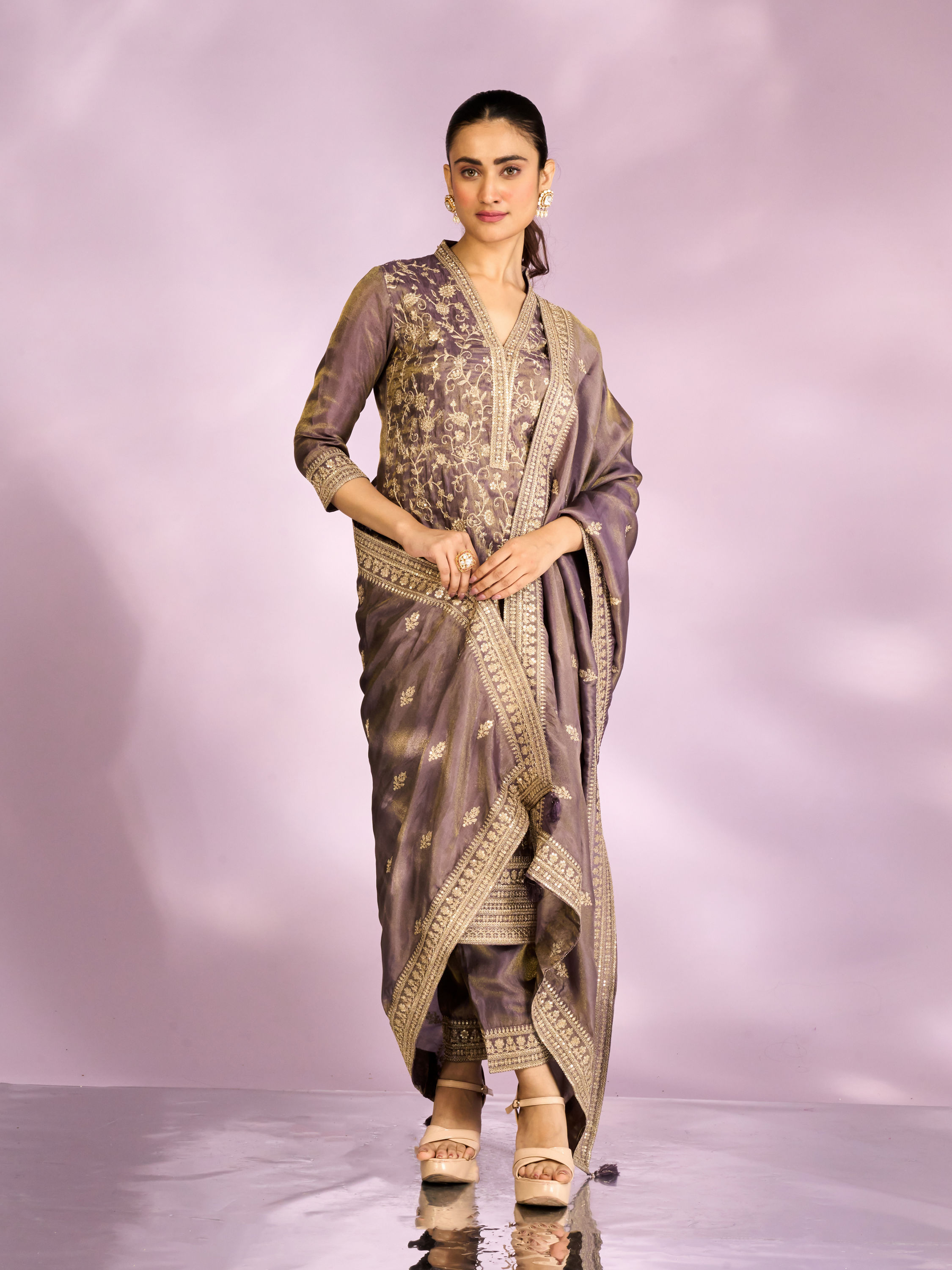 Mohey Women Purple Regalia Straight Suit