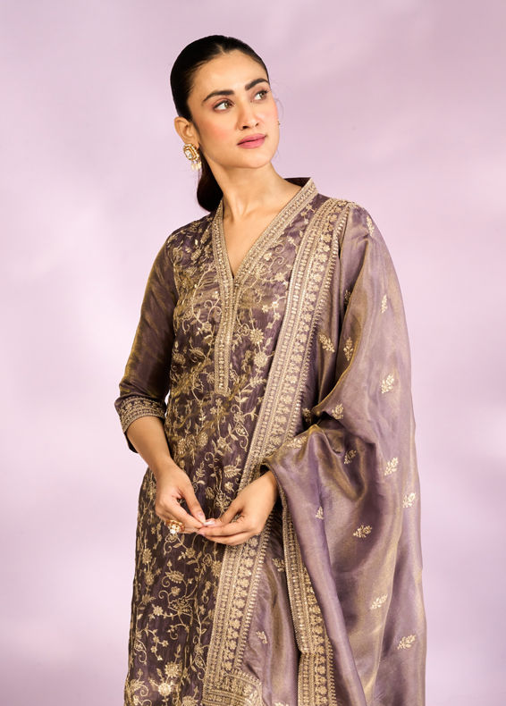 Mohey Women Purple Regalia Straight Suit